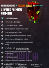 Minecraft Dungeons -Living Vines Armor Unique Gilded (Xbox)(PS4)(Switch)(PC)