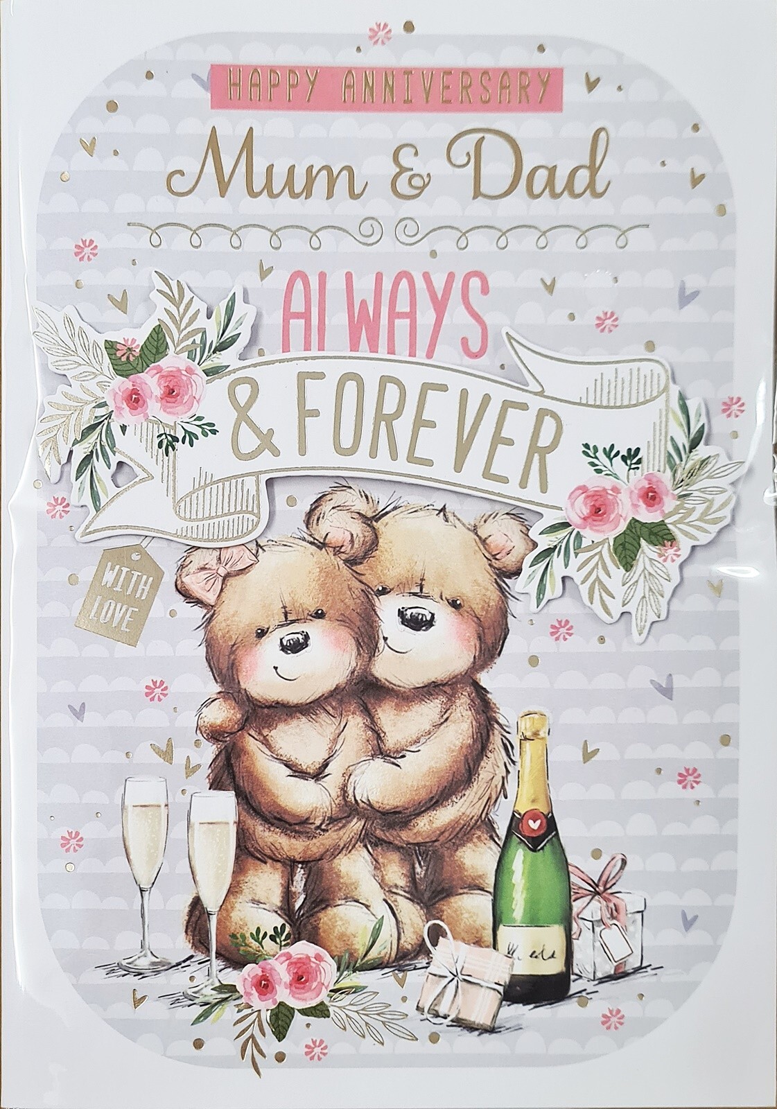 Happy Anniversary Card - Mum and Dad - Always and Forever - Cute Bears