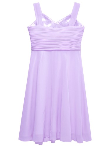 Elegant Flower Girls Junior Bridesmaid Dress Ruched Chiffon Wedding Party Gown - Picture 52 of 58