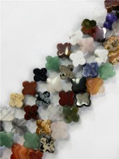 1 Strand 14x4mm Multicolor Mixed Stone Clovers Spacer Loose Beads 15.5" HH189