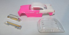 "NEW" T-DASH 50'S COUPE PINK/WHITE TWO TONE T JET BODY CLEAR WINDSHIELD 