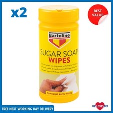 Bartoline Sugar Soap Wipes Cleans Wood Metal Plastic Surfaces 80 Wipes 2pk