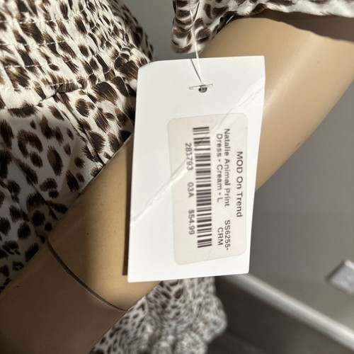 MOD On Trend Women's Short Sleeve Dress - Leopard Print - NWT - Size L Free Ship - Picture 11 of 12