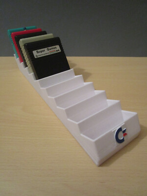 Ständer / Cover / Rack '' weiß '' für 10 Commodore C 64 / C 128 Cartridge / Module