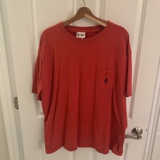 Vintage Walt Disney World Mickey Mouse Pocket Tee Shirt Men XXL 2XL Red USA Made