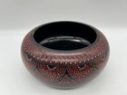 Vintage Handi Crafts & Gifts Khali Kyan Decorative Black Red Carved Wood Bowl