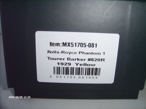 ROLLS ROYCE PHANTOM I TOURER BARKER #820R 1929 giallo 1:43 MATRIX MX51705-081CONFEZIONE ORIGINALE - Foto 11 di 11