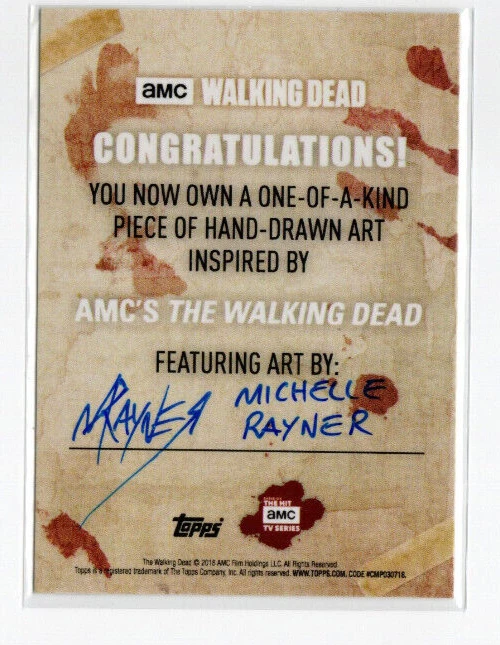 The Walking Dead Season 8 2018 Artist Sketch Card Michelle Rayner 1/1 - Image 2 of 2