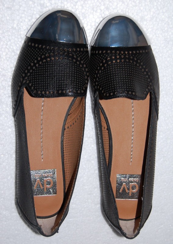 DV by Dolce Vita Greer Black Perforated Leather Women's Shoes Flats Size 6.5