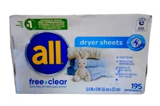 All Free & Clear Dryer Sheets - 195 Count