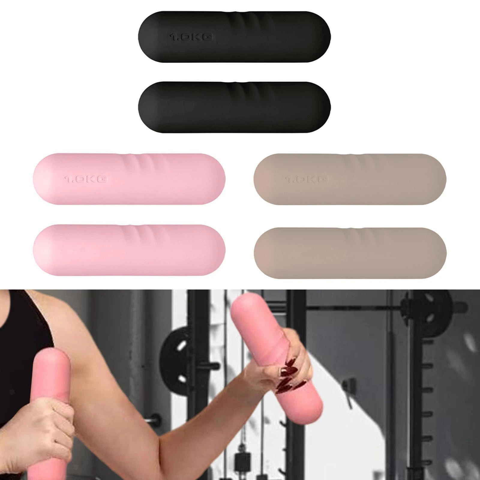 2x Dumbbell Hand Weight Bar Hand Weights Home Gym Workout Anti Slip 1 kg