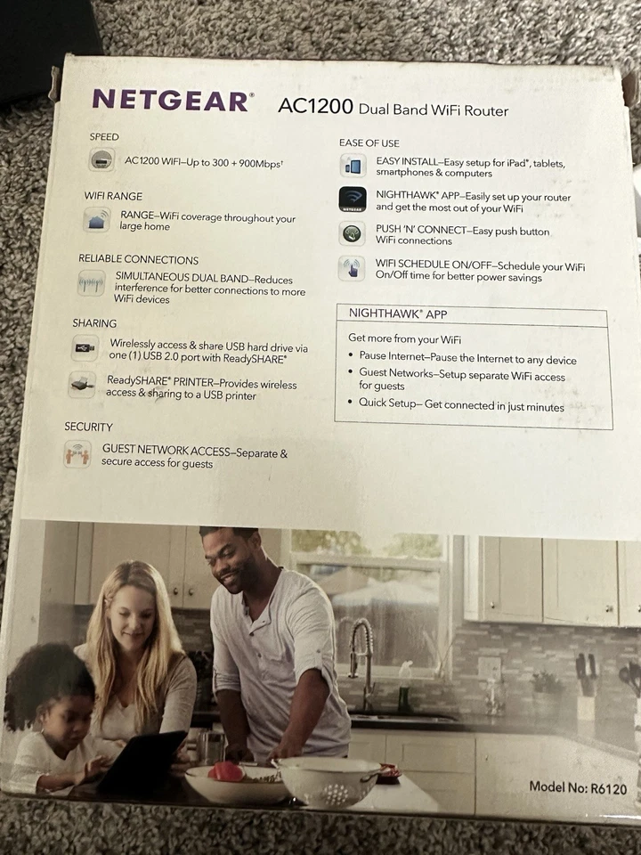 NETGEAR Ac1200 Dual Band WiFi Router Model R6120 WIFI Speeds up to 300+900 Mbps - Image 3 of 4