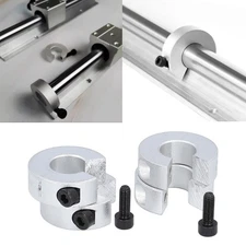 4Pcs Linear Rail Stop Collars Aluminum Alloy Clamp On Shaft Limit Fixing Rings