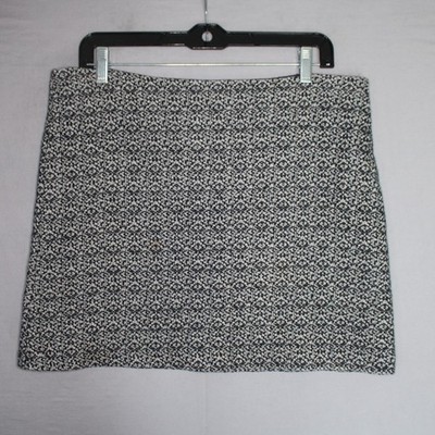AMOUR VERT Virgin Wool Blend Knit Black Patttern Mini Skirt Size Medium USA