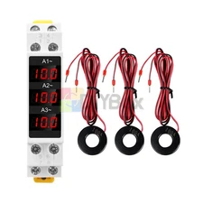 AC 80-500V 100A DIN Rail Ammeter Voltmeter Digital Display Voltage Current Meter