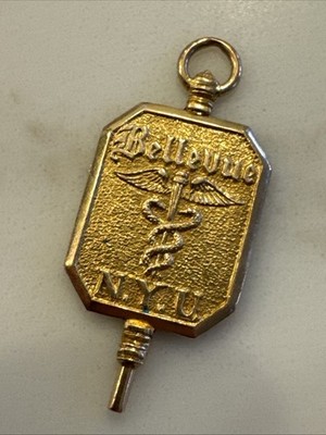 Vintage 1927 Bellevue NYU Medicine 14K Gold Key Pendant Charm / Watch Key Fob