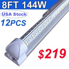 12 Pack T8 8FT Led Tube Light Bulbs 144W 8 Foot Linkable Led Shop Light Fixtures