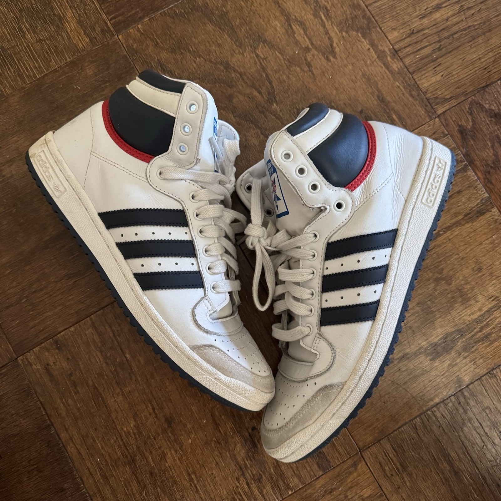 Size 9.5 - adidas Top Ten High White