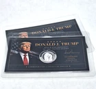 2x Donald J Trump Tribute Card w/ Genuine 1g .999 Fine Silver Sitting Bull Round