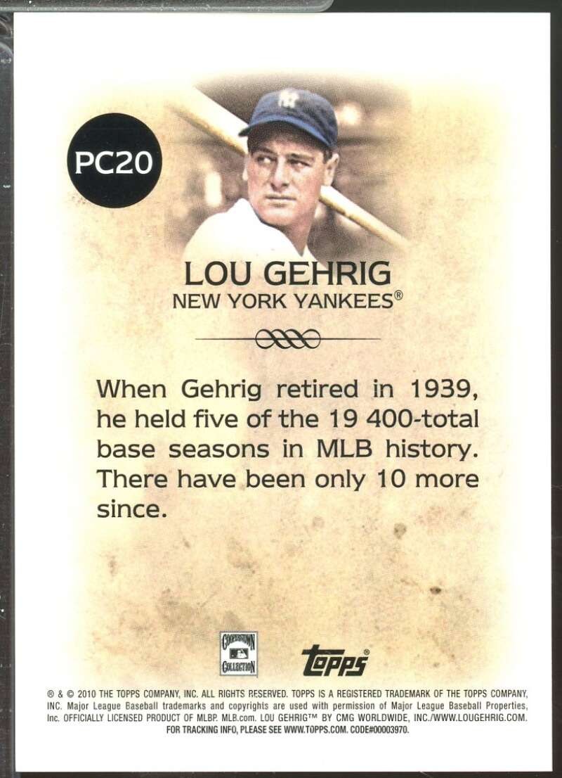 Lou Gehrig Card 2010 Topps Legends Platinum Chrome Wal-Mart Cereal