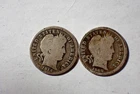 A Lot of two silver Barber dimes dated 1908D 1914D   Good Cond set RGR 561