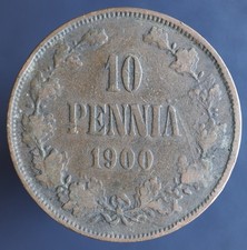 10 Pennia 1900 Finland / Russia KM #14 original coin - #A05