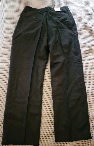 Zara Wide Leg Black Cotton Linen Trousers Men 31 Never Worn - Picture 5 of 10