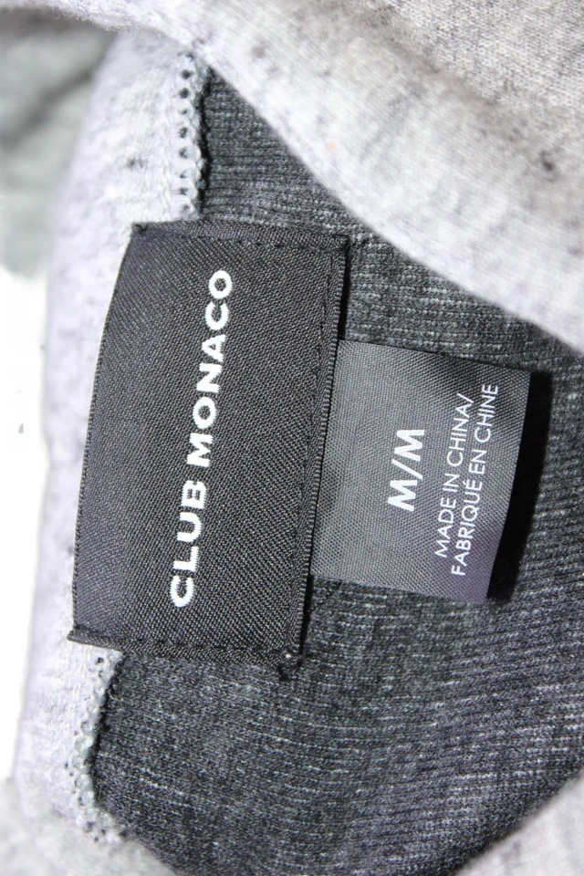 Club Monaco Mens Pullover Sweatshirt Gray Drawstring Long Sleeve Size M - Image 4 of 4