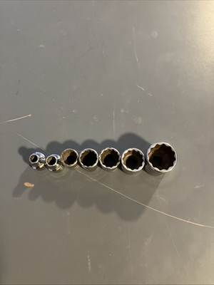 #ad #ad Lot Of 7 Vintage Snap On Sockets 12pt 3 8 drive $32.00