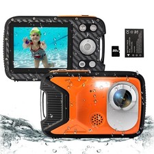 16FT Underwater Camera 30MP Waterproof Digital Camera with 32G Card and Recha...
