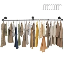 Pipe Style Clothes Rack/ Closet Organizer/ Industrial Garment Hanging Rod