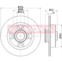 Kamoka 2X Bremsscheibe Hinten Ø274 Mm Voll FüR Renault Grand ScéNic II JM0/1_