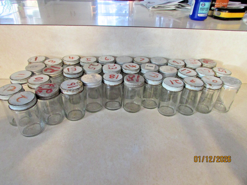 LOT OF 36 VINTAGE DAIRY FARM 3" HIGH  MILK TEST BOTTLES