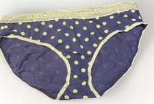 NWT VICTORIA'S SECRET XL BLUE GREEN POLKADOT LACE VINTAGE RARE BRIEF PANTIES