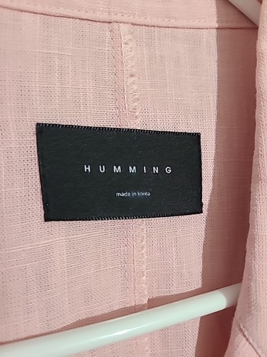 HUMMING Linen Blend Jacket Blazer Lined Pink Size Large - Picture 8 of 8