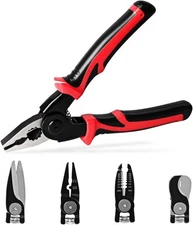 5 IN 1 Multifunctional Plier Tool Set - Wire Stripper, Crimping Black & Red 