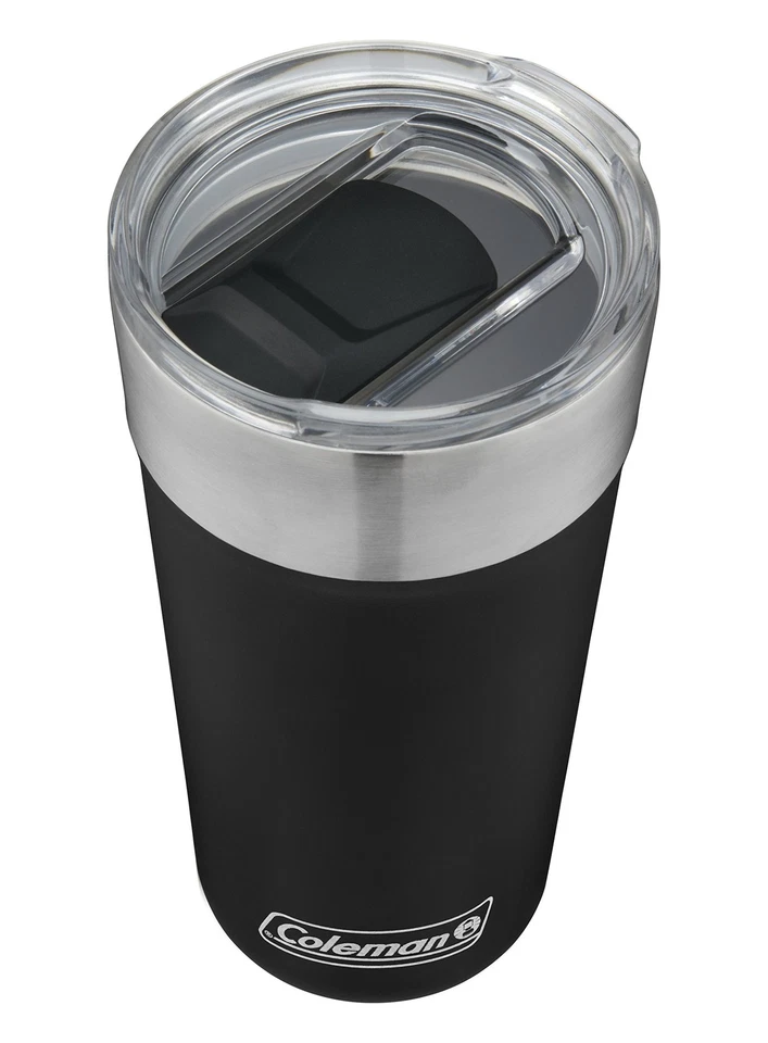 Vaso de acero inoxidable aislado Coleman Brew, negro, 20 oz. Foto 4 de 4