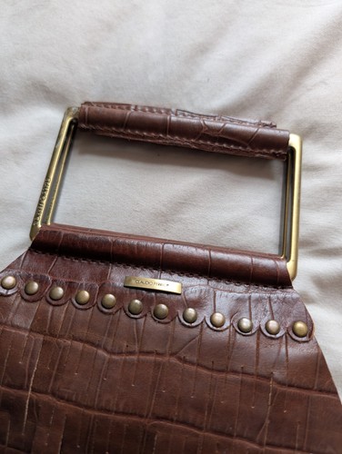 Bolso vintage de cuero con patrón de cocodrilo Claudio Ferrici - Imagen 2 de 3