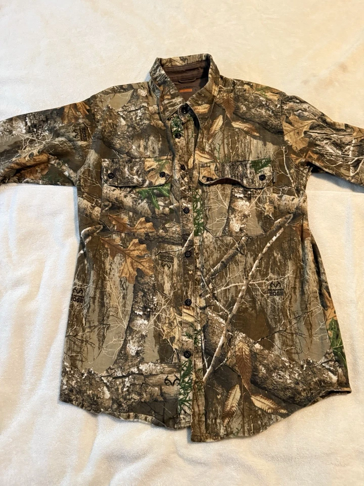 Magellan Outdoors Hunt Gear Realtree Edge Men’s Size S Camo Long Sleeve Shirt - Image 2 of 4