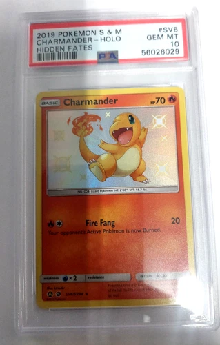 2019 Pokemon S & M Charmander Holo Hidden Fates  PSA 10 GEM MT