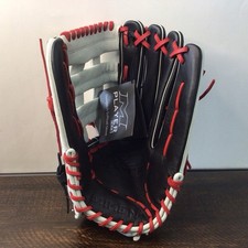 Miken Players Series Slowpitch Softball Glove 15in Right Hand Throw Black White