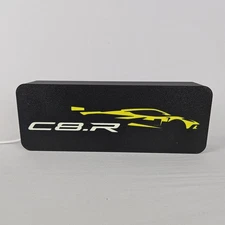 Corvette C8 Wall Sign Night Light  LED Lit, USB Powered   Lightbox  Mancave Sign