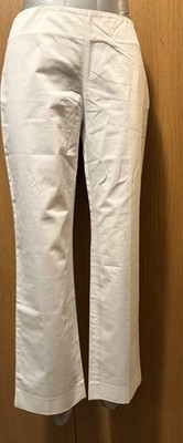 Emilio Pucci Firenze Italy Cotton White Long Pants Women Side Zip IT 42 US 8