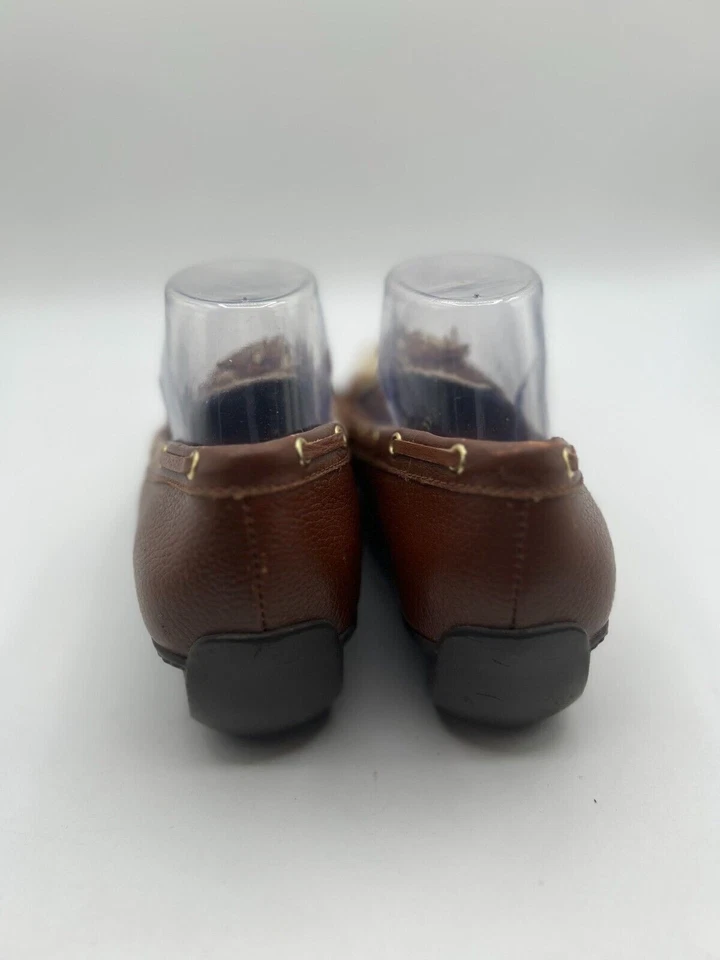 Ralph Lauren Gael Wedge Loafer Women's Sz 8B Brown Leather Tasseled Slip On - Image 3 of 4