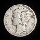 90% Silver - 1944 Mercury Dime Circulated - 06-60
