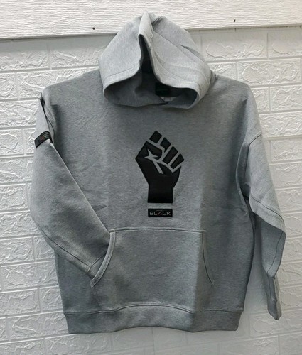 New ACTIVELY BLACK Performance Tech Front Logo Pullover Hoodie Gray Size Large