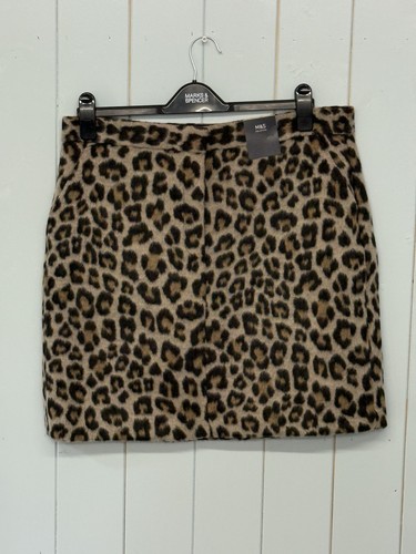 M&S Skirt Size 16 Animal Print Furry Fluffy Lined Smart Casual BNWT RRP £35 - Picture 2 of 6
