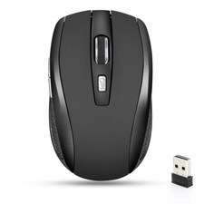 BLACK WIRELESS CORDLESS 2.4ghZ MOUSE USB DONGLE OPTICAL SCROLL FOR PC LAPTOP MAC