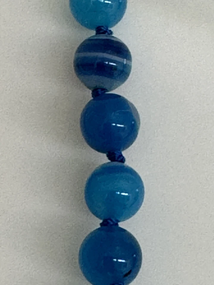 Colar de pedra semipreciosa turmalina azul tons variados de azul, verde 28 polegadas - Imagem 3 de 4