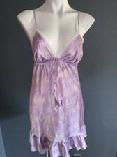 Victorias Secret Angels Lavender Purple Flower Print Nightie Night Gown M